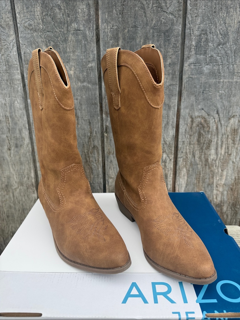 Arizona Maybrook Tan Brown Womans Western Cowboy Boots Size 7.5 Coatal Cowgirl